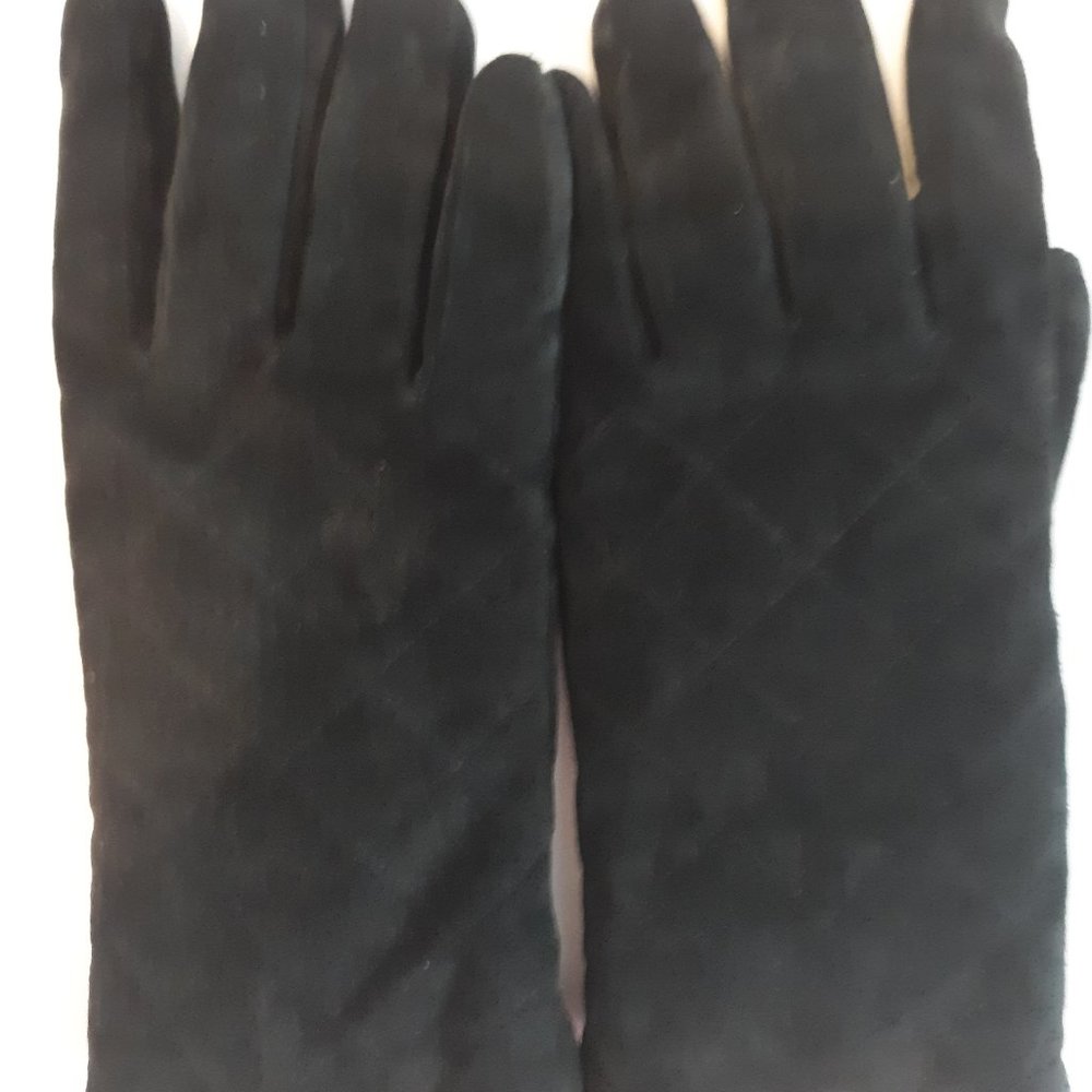 Women's Black Suede Gloves Pre-Owned